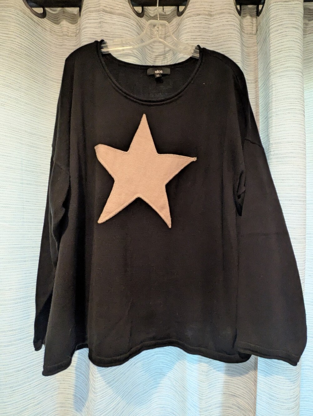 ellos Black Sweatshirt with Pink Star - 2X